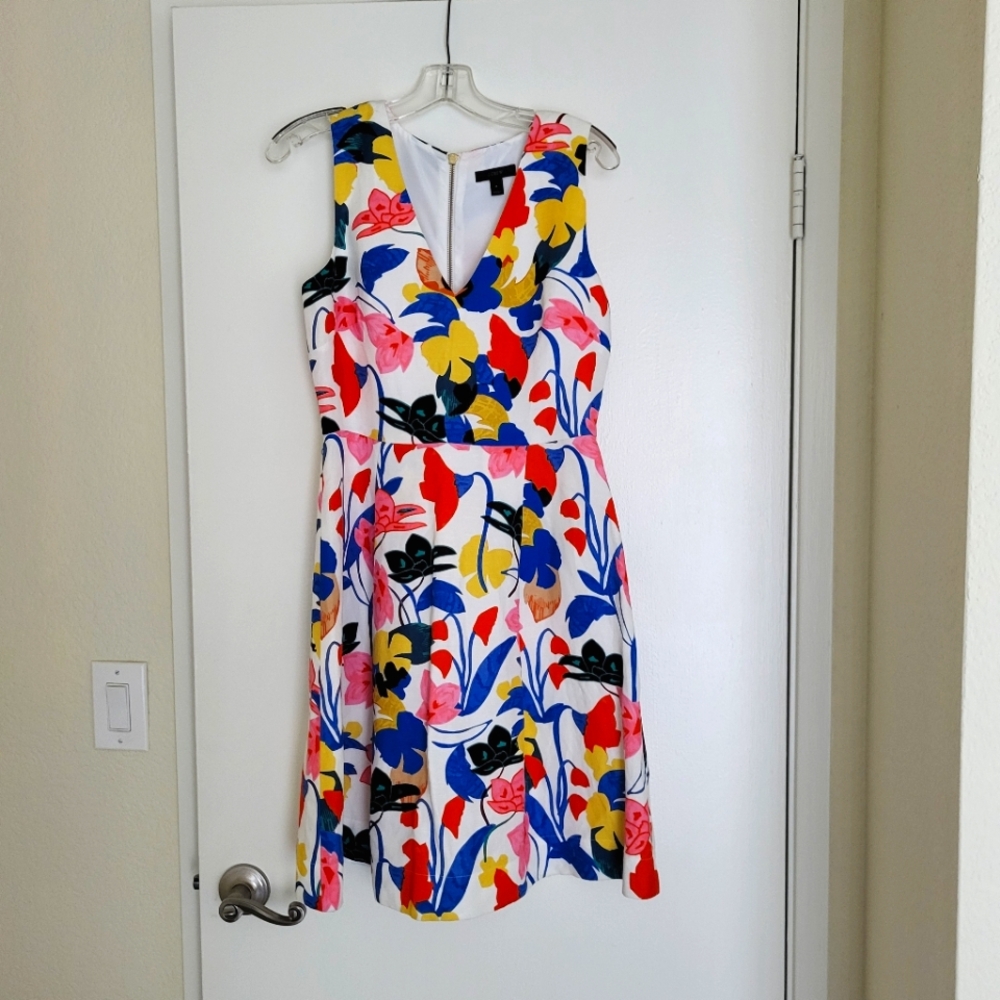 J Crew dress Womens 4 A-Line Morning Floral Sleeveless